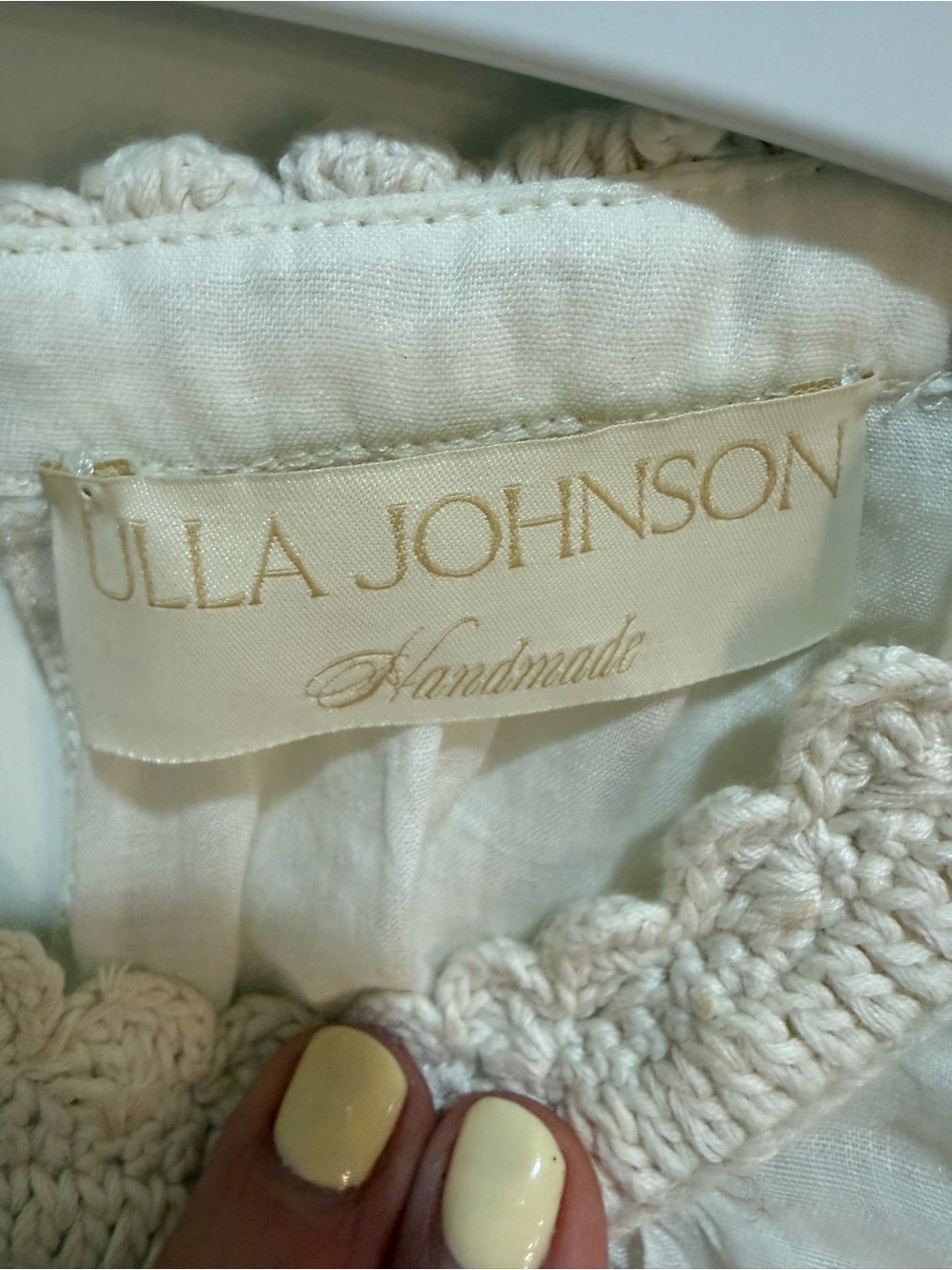 Ulla Johnson Ivory Crochet Trim Handmade Top - Picture 2 of 7